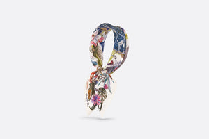 La Roue de la Fortune Tarot 70 Square Scarf • White Multicolor Silk Twill