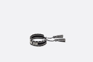 Christian Dior Bracelet • Black Embroidery and White Resin Pearls