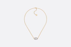 Petit CD Necklace • Gold-Finish Metal and Blue Crystals