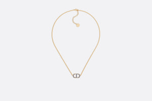 Petit CD Necklace • Gold-Finish Metal and Blue Crystals