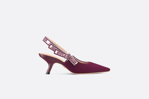 J'Adior Slingback Pump • Mulberry Embroidered Cotton