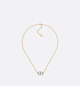 Petit CD Necklace • Gold-Finish Metal and Blue Crystals