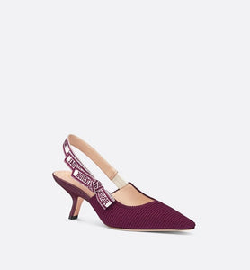 J'Adior Slingback Pump • Mulberry Embroidered Cotton