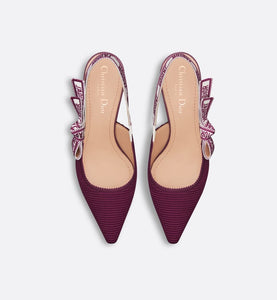 J'Adior Slingback Pump • Mulberry Embroidered Cotton