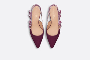 J'Adior Slingback Pump • Mulberry Embroidered Cotton