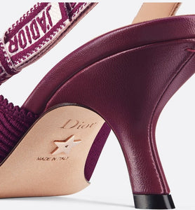 J'Adior Slingback Pump • Mulberry Embroidered Cotton