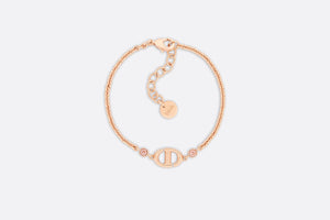 CD Navy Bracelet • Pink-Finish Metal and Pink Crystals