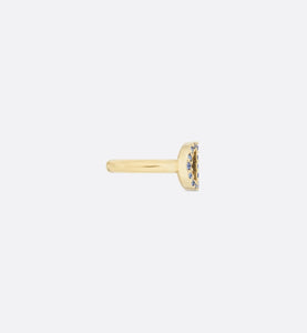 Petit CD Ring • Gold-Finish Metal and Blue Crystals