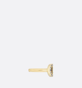 Petit CD Ring • Gold-Finish Metal and Blue Crystals