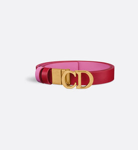 Reversible Saddle Belt • Amaryllis Red and Passion Pink Smooth Calfskin, 20 MM