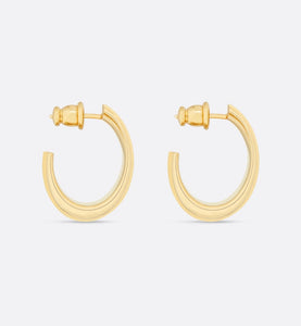 Dior Code Earrings • Gold-Finish Metal and Melocoton Pink Lacquer