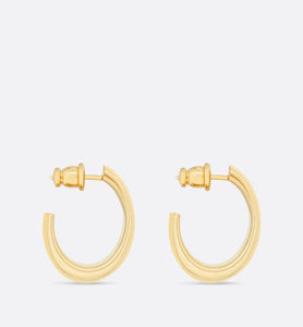 Dior Code Earrings • Gold-Finish Metal and Melocoton Pink Lacquer