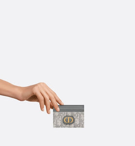 30 Montaigne Five-Slot Card Holder • Gray Dior Oblique Jacquard