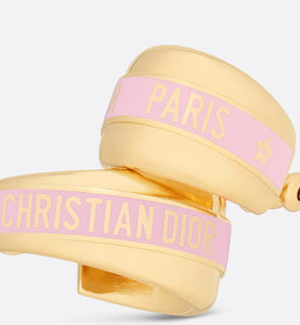 Dior Code Earrings • Gold-Finish Metal and Melocoton Pink Lacquer