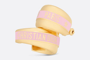 Dior Code Earrings • Gold-Finish Metal and Melocoton Pink Lacquer