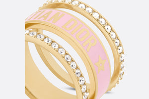 Dior Code Ring Set • Gold-Finish Metal, Silver-Tone Crystals and Melocoton Pink Lacquer