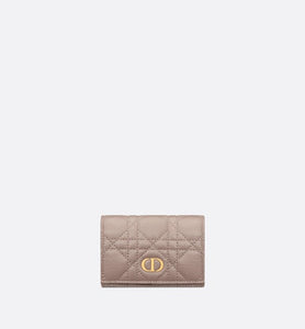 Dior Caro XS Wallet • Warm Taupe Supple Cannage Calfskin