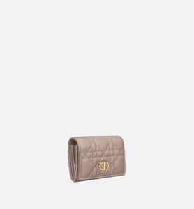 Dior Caro XS Wallet • Warm Taupe Supple Cannage Calfskin
