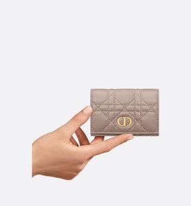 Dior Caro XS Wallet • Warm Taupe Supple Cannage Calfskin