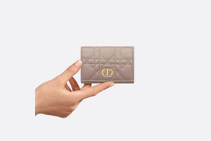 Dior Caro XS Wallet • Warm Taupe Supple Cannage Calfskin