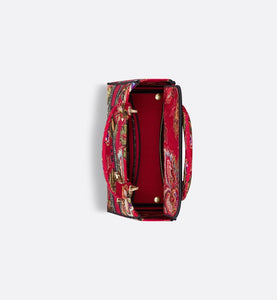 Medium Lady D-Lite Bag • Red Multicolor Albero della Vita Embroidery
