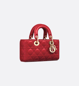 Small Lady D-Joy Bag • Amaryllis Red Cannage Lambskin