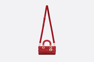 Small Lady D-Joy Bag • Amaryllis Red Cannage Lambskin