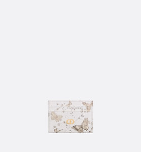 【国内完売・即発送】Dior カードケース Butterfly Zodiac Dior Caro Five-Slot Card Holder • White and Gold-Tone