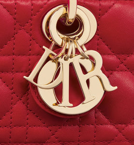 Small Lady D-Joy Bag • Amaryllis Red Cannage Lambskin