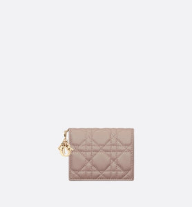 Lady Dior Mini Wallet • Warm Taupe Cannage Lambskin