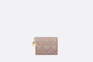 Lady Dior Mini Wallet • Warm Taupe Cannage Lambskin