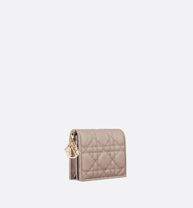 Lady Dior Mini Wallet • Warm Taupe Cannage Lambskin