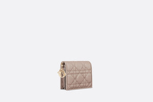 Lady Dior Mini Wallet • Warm Taupe Cannage Lambskin