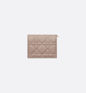 Lady Dior Mini Wallet • Warm Taupe Cannage Lambskin
