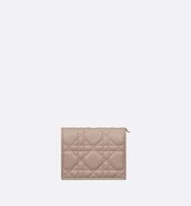 Lady Dior Mini Wallet • Warm Taupe Cannage Lambskin