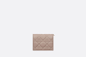 Lady Dior Mini Wallet • Warm Taupe Cannage Lambskin