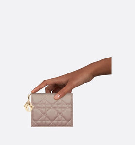 Lady Dior Mini Wallet • Warm Taupe Cannage Lambskin
