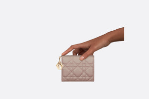 Lady Dior Mini Wallet • Warm Taupe Cannage Lambskin