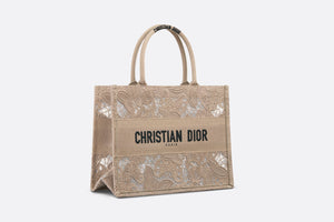 Medium Dior Book Tote • Beige D-Lace Butterfly Embroidery with Macramé Effect (36 x 27.5 x 16.5 cm)