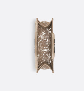 Medium Dior Book Tote • Beige D-Lace Butterfly Embroidery with Macramé Effect (36 x 27.5 x 16.5 cm)