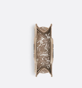 Medium Dior Book Tote • Beige D-Lace Butterfly Embroidery with Macramé Effect (36 x 27.5 x 16.5 cm)