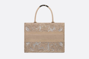 Medium Dior Book Tote • Beige D-Lace Butterfly Embroidery with Macramé Effect (36 x 27.5 x 16.5 cm)