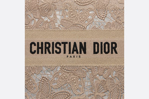 Medium Dior Book Tote • Beige D-Lace Butterfly Embroidery with Macramé Effect (36 x 27.5 x 16.5 cm)