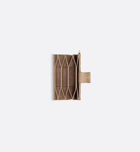 Lady Dior 5-Gusset Card Holder • Biscuit Patent Cannage Calfskin