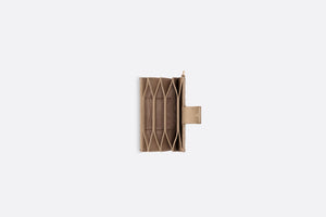 Lady Dior 5-Gusset Card Holder • Biscuit Patent Cannage Calfskin