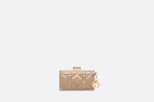 Lady Dior 5-Gusset Card Holder • Biscuit Patent Cannage Calfskin