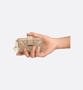 Lady Dior 5-Gusset Card Holder • Biscuit Patent Cannage Calfskin