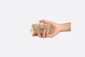 Lady Dior 5-Gusset Card Holder • Biscuit Patent Cannage Calfskin