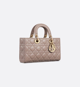 Medium Lady D-Joy Bag • Warm Taupe Cannage Lambskin