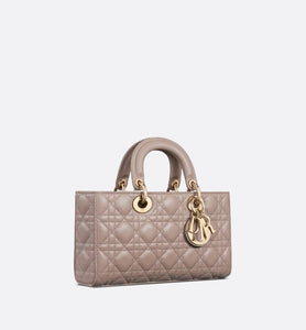 Medium Lady D-Joy Bag • Warm Taupe Cannage Lambskin